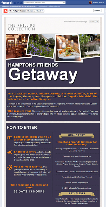 Hamptons Friends Getaway, Custom Facebook App