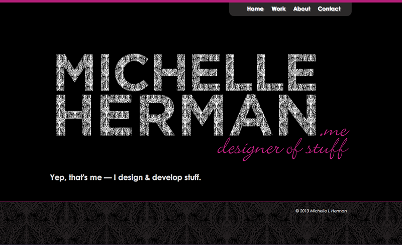 Screenshot of personal design site